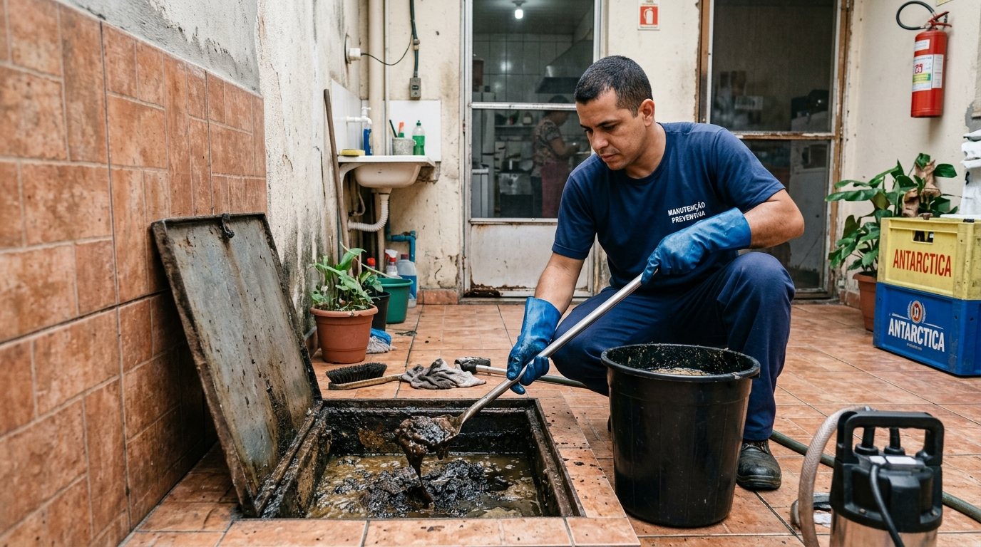 Limpeza de Caixa de Gordura com Equipe em Cotia‑SP